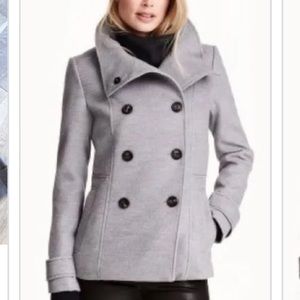 H&M grey pea coat size 6